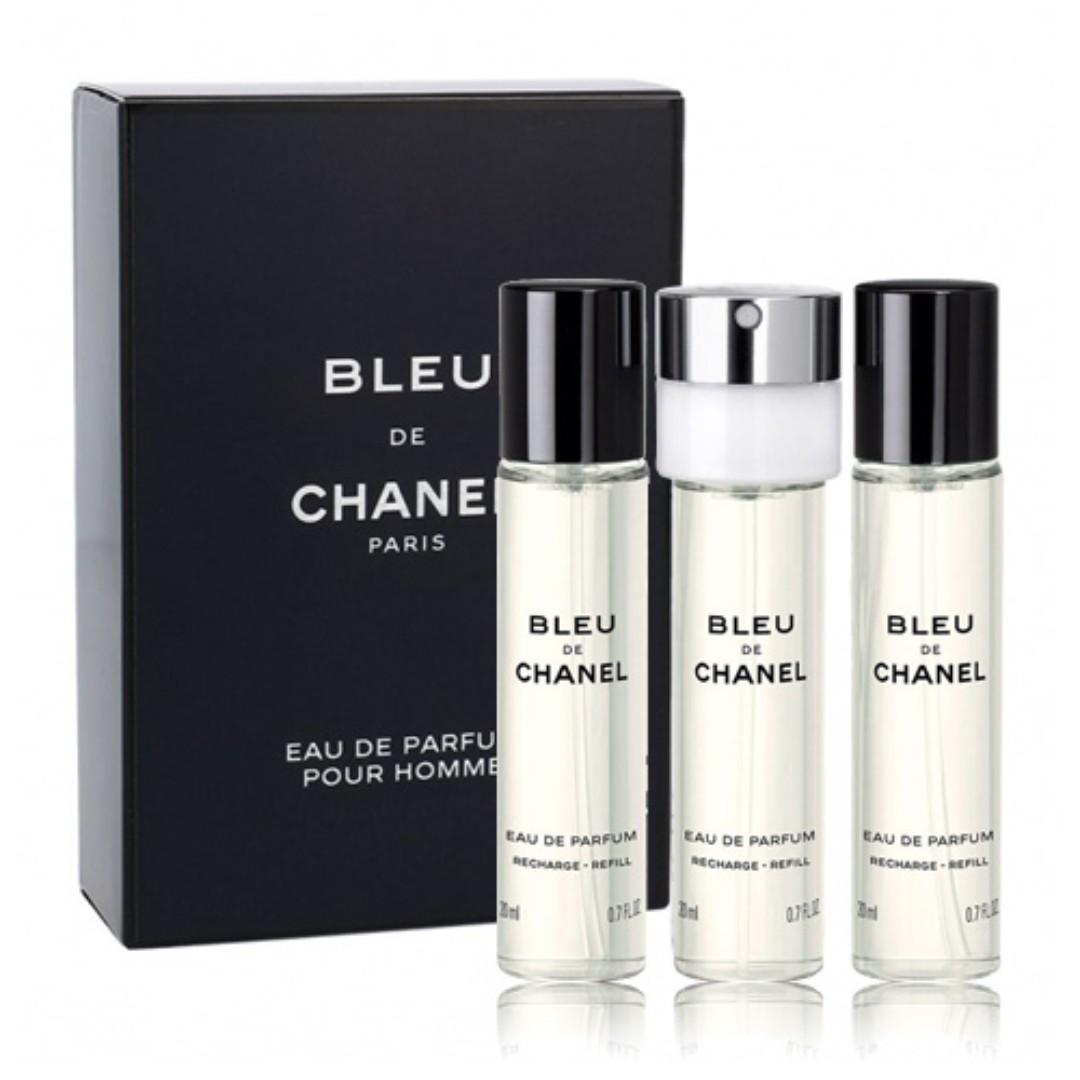 Chanel bleu отзывы. Chanel bleu de Chanel 3 20 ml. Blue de Chanel Paris 3x20 ml. Chanel Chanel bleu de Chanel Eau de Parfum EDP Refillable 20 ml Eau de Parfum Refill 2 x 20 ml man, 20 ml. Chanel bleu de Chanel флакон для путешествий.