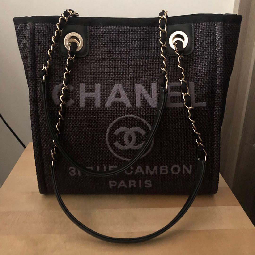 Authentic Chanel Deauville Medium Denim Shoulder Tote Bag, Luxury, Bags &  Wallets on Carousell