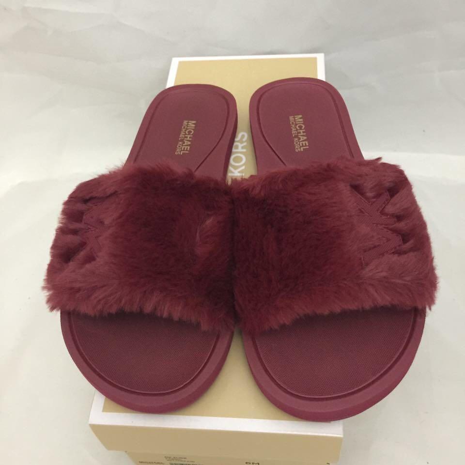 CLEARANCE Michael Kors MK Furry Slide Women s Fashion Footwear Slippers and slides on Carousell