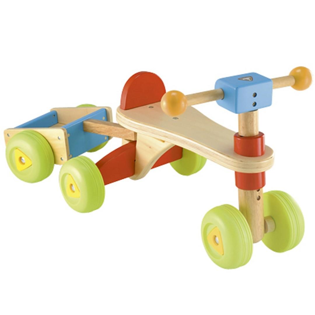 Elc wooden top trike and trailer