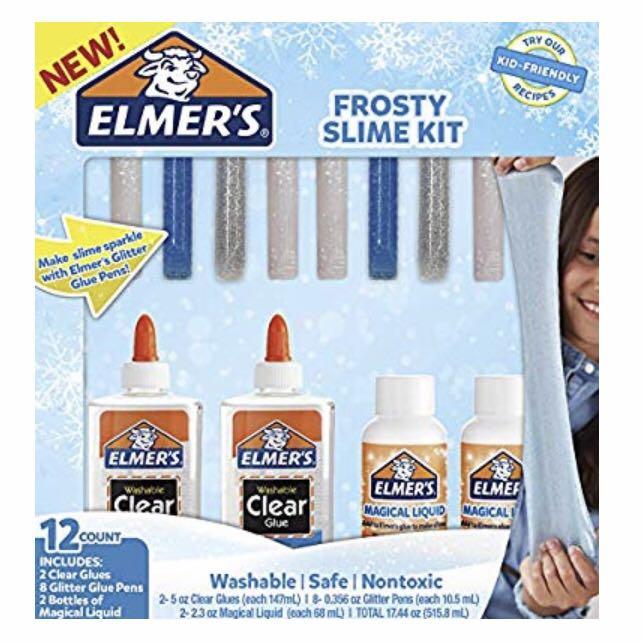 Elmer S Glue Frosty Slime Kit Clear School Glue Glitter Glue