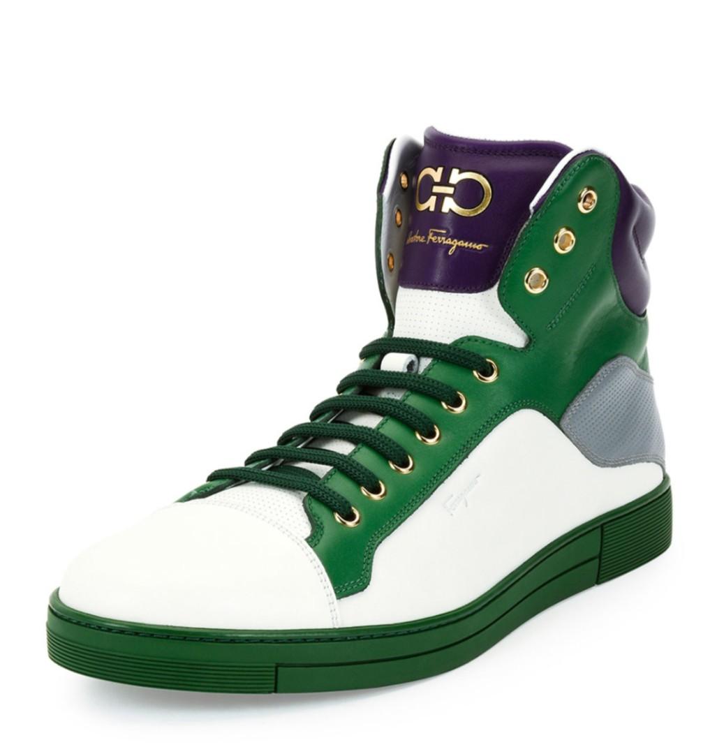 ferragamo mens high top sneakers