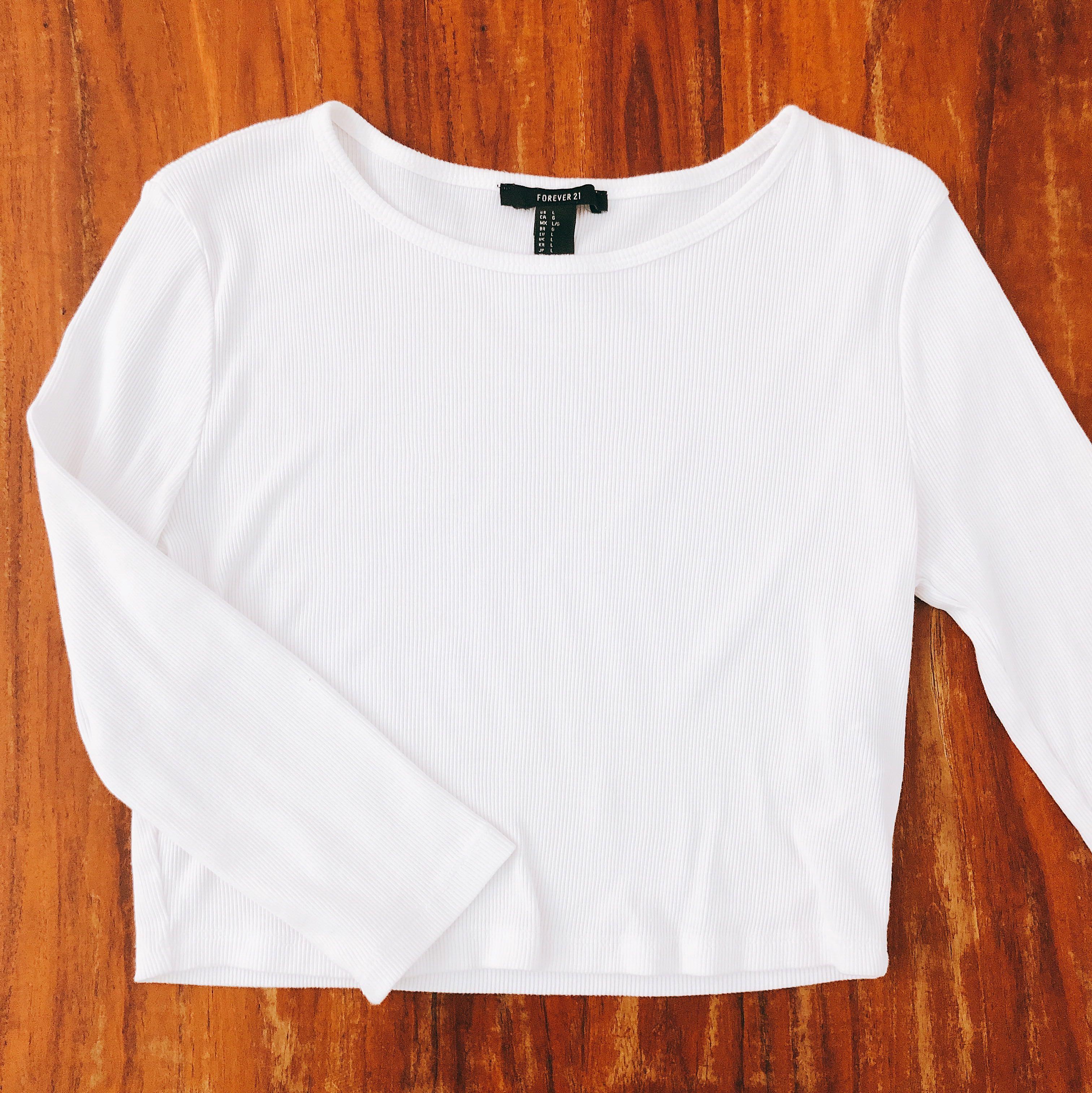 White long sleeve shirt forever 21 discount