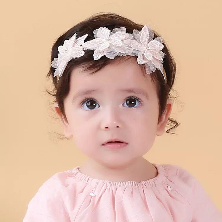 Instock Korean Flower Petals Trio With Chiffon Layer Crystal