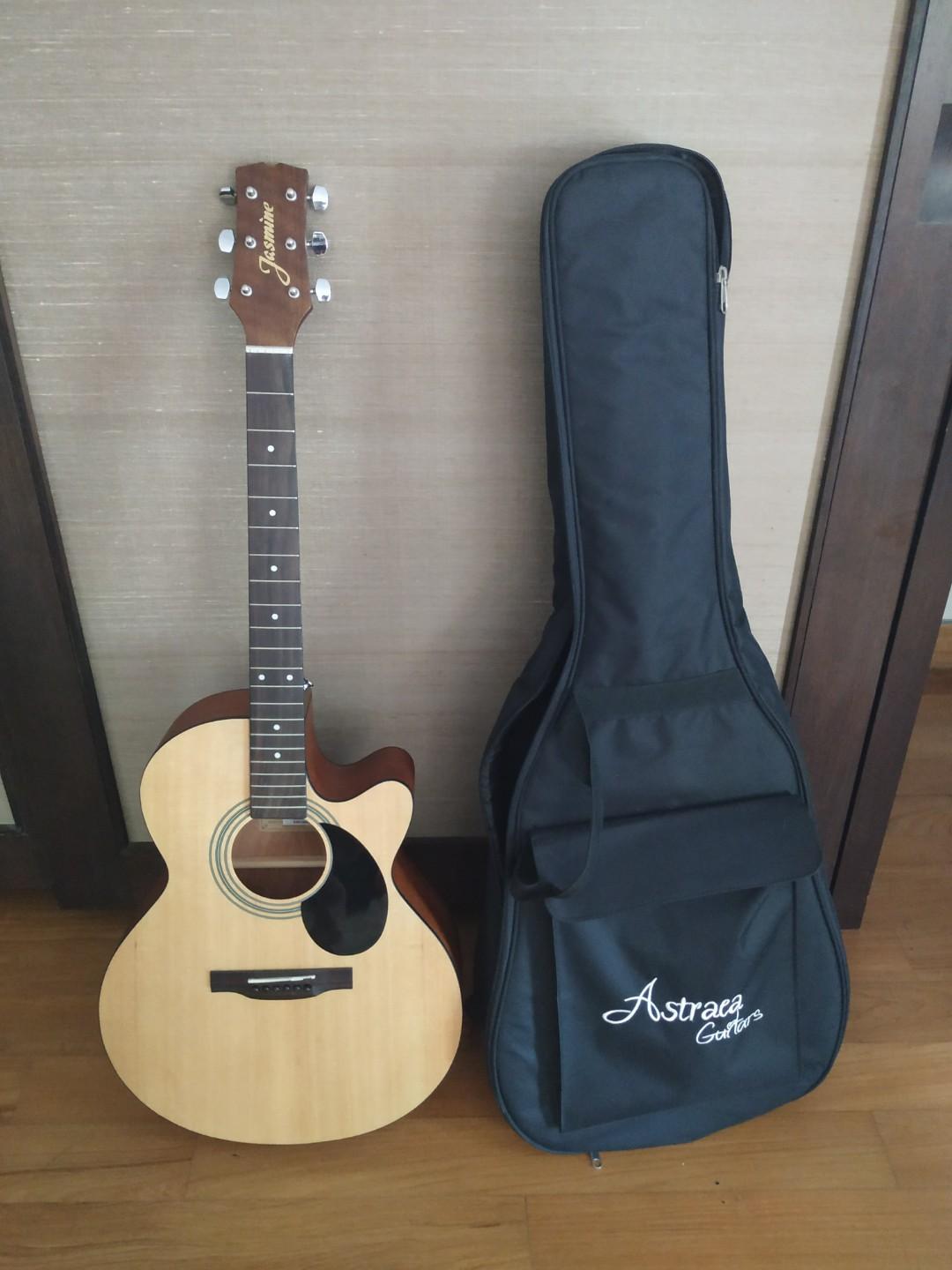 Jasmine S34C Cutaway Dreadnought Acoustic Guitar, Hobbies & Toys, Music