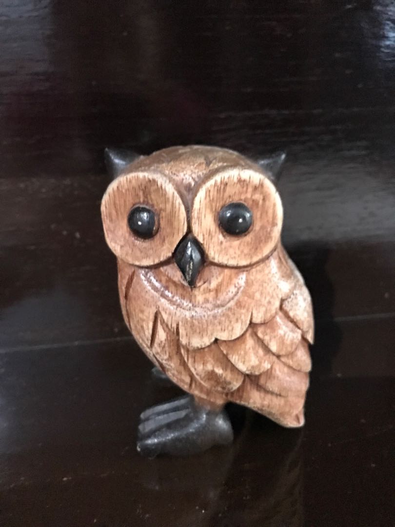 Patung Kayu Burung Hantu Owl Perabotan Rumah Di Carousell