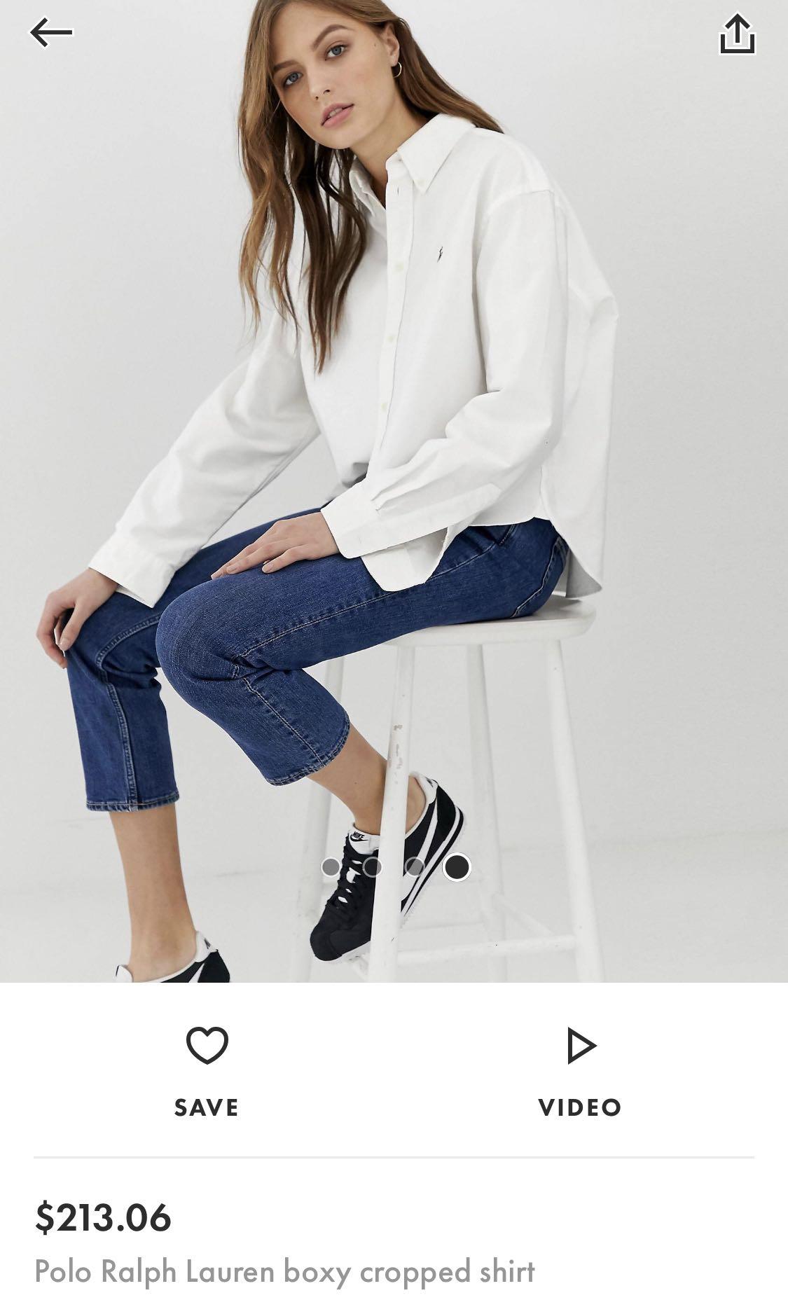 ralph lauren cropped oxford shirt