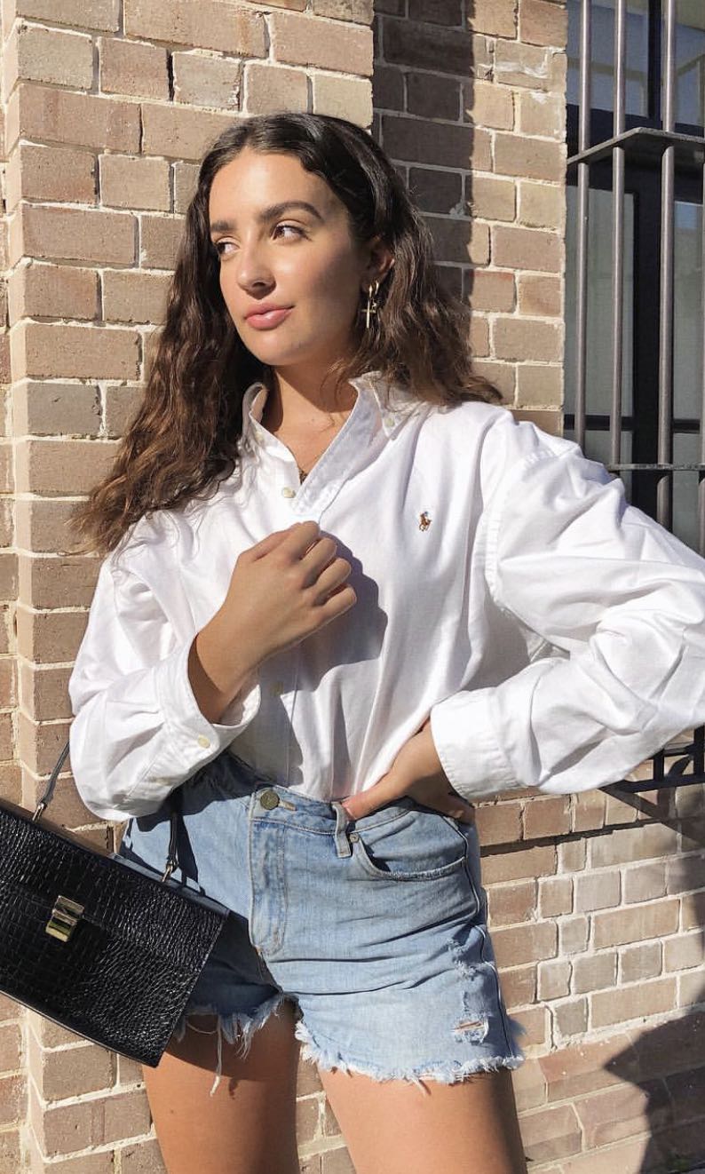 Polo ralph lauren cheap boxy cropped shirt