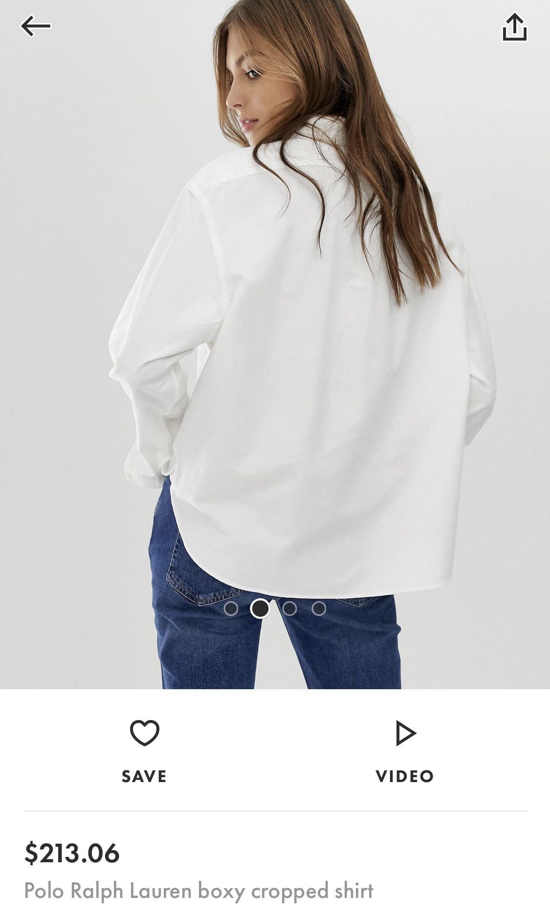 polo ralph lauren cropped oxford shirt