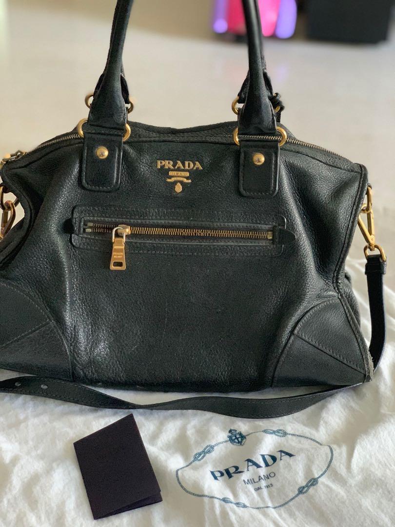 prada leather tote bag