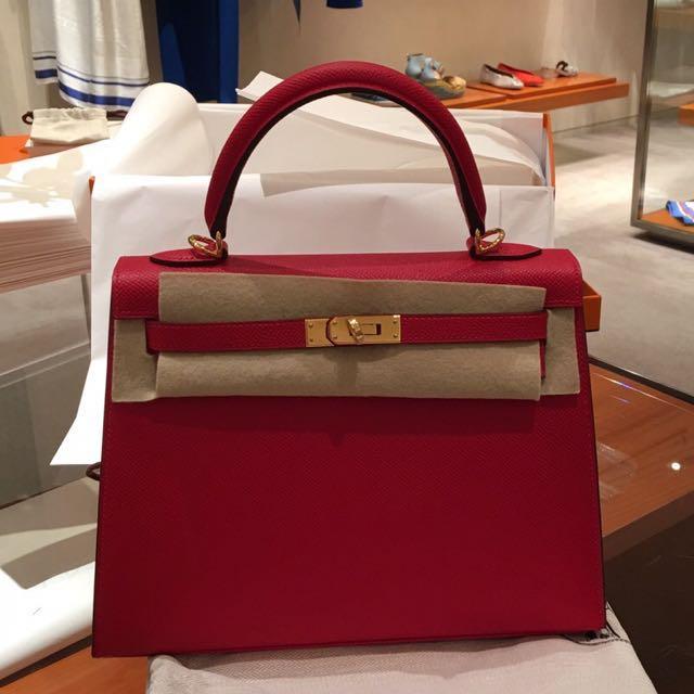 Hermes Kelly 28 Sellier Rouge Casaque Epsom Gold Hardware #T - Vendome  Monte Carlo