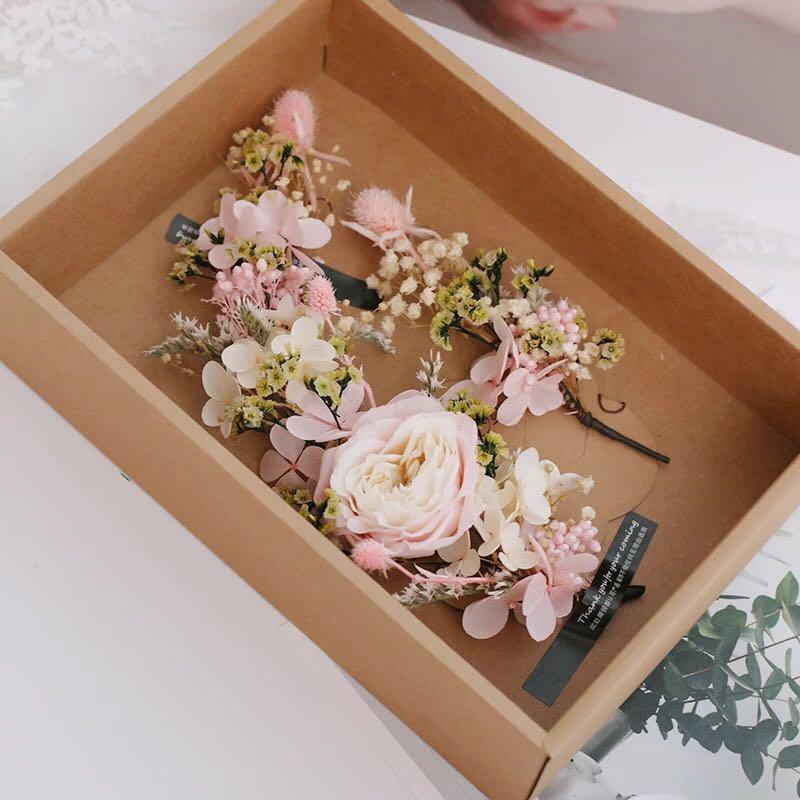 Preserved Fresh Flower Bridal Hair Accessories Set For Bride