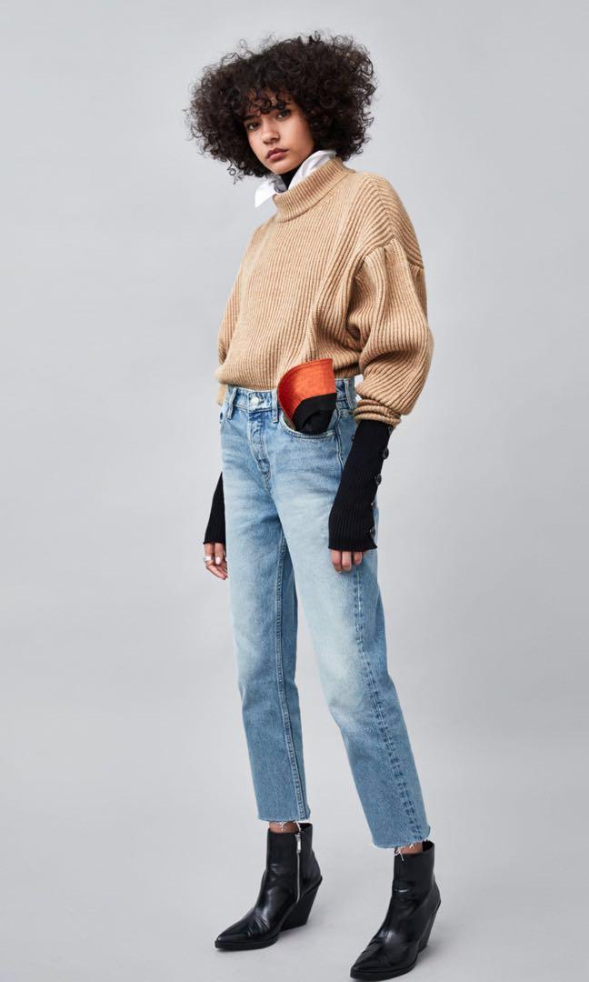 Price drop Straight cut high rise Zara jeans Women s Fashion