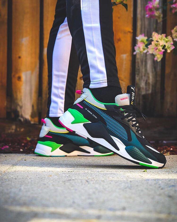 puma rsx black green