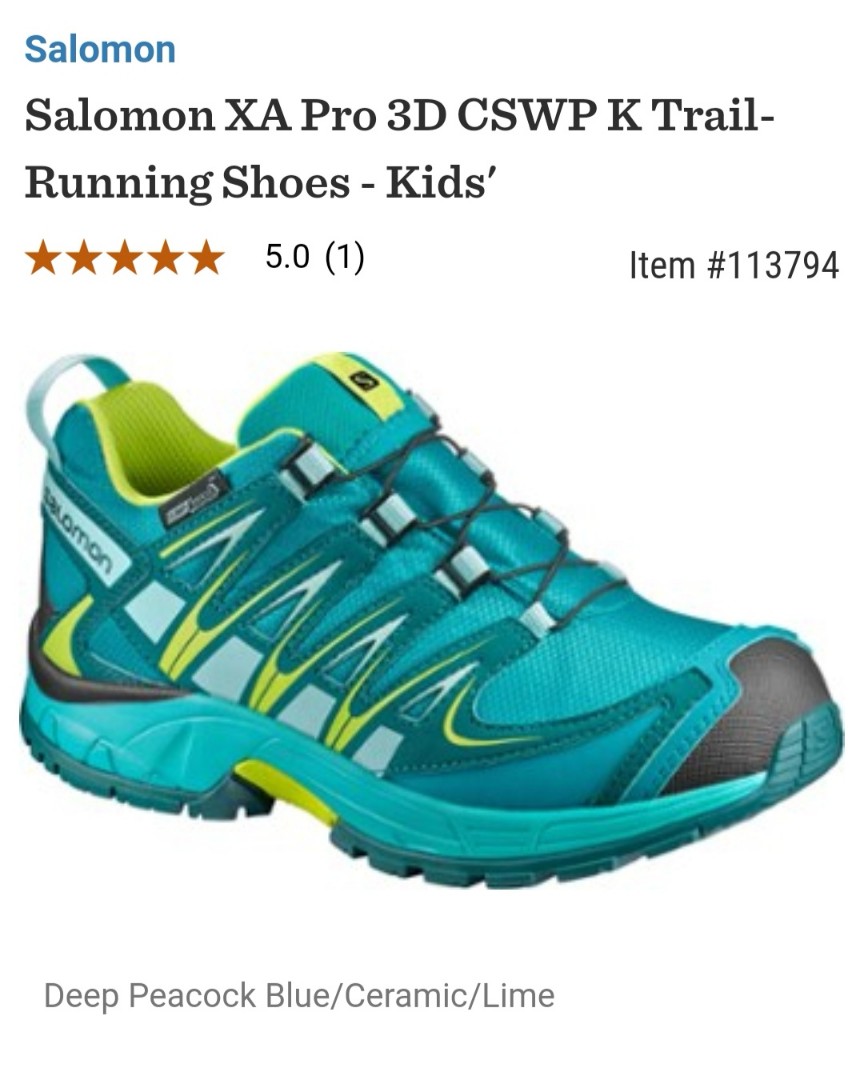 Salomon XA Pro 3D CSWP K Trail Running Shoes Kids Sports