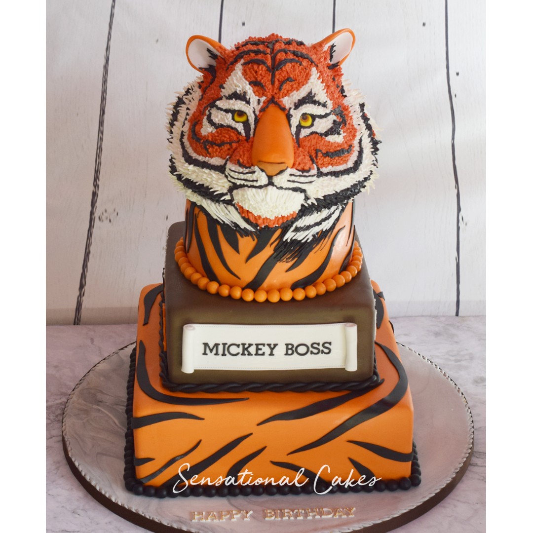 Tiger Design Pattern Theme Cake Boss 3d Custom Giant Cake