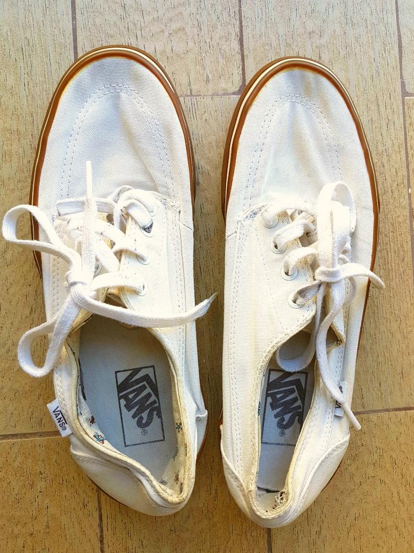 white vans with brown bottom