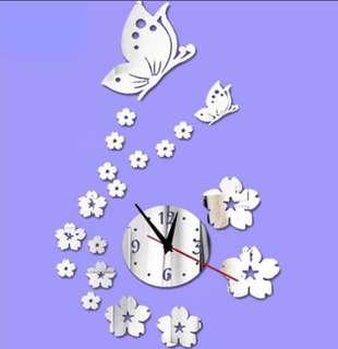 DIY Acrylic Butterflies Wall Clock Decal