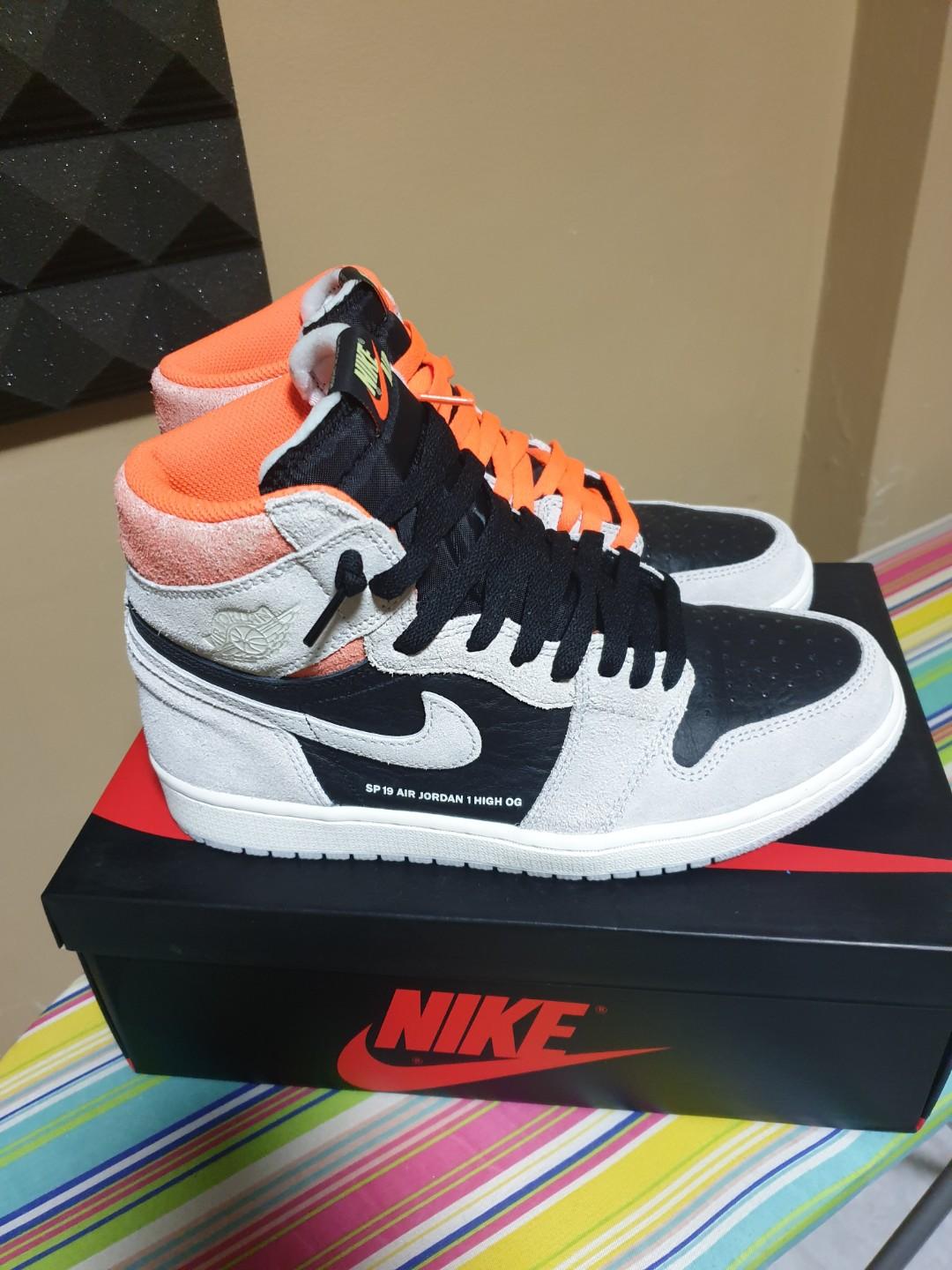 Air Jordan 1 Neutral Grey Bright Crimson Men s Fashion Footwear Sneakers on Carousell