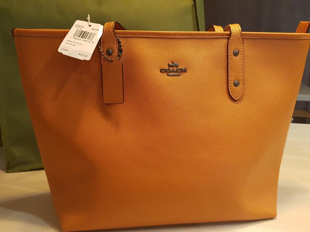 orange coach tote
