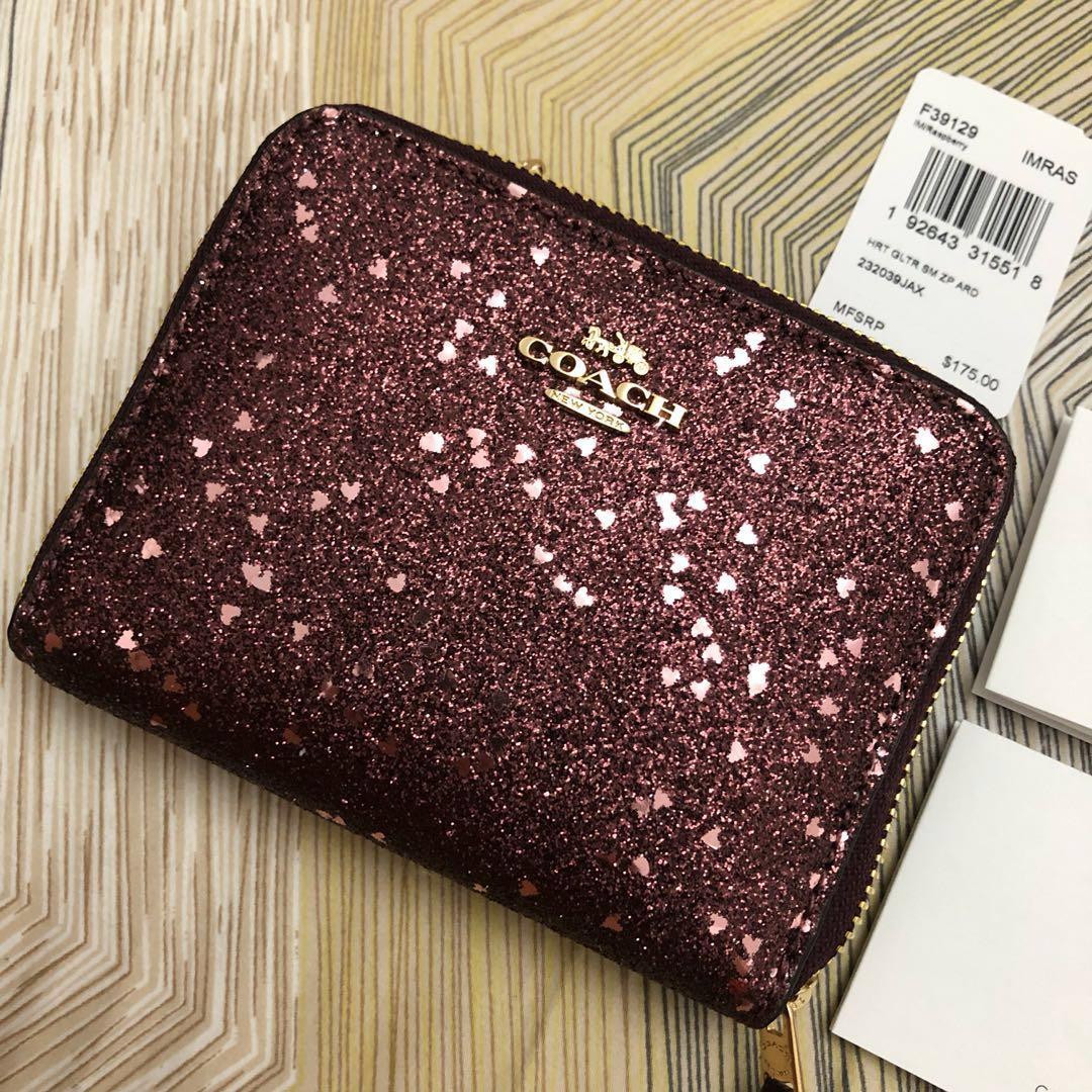 glitter coach wallet