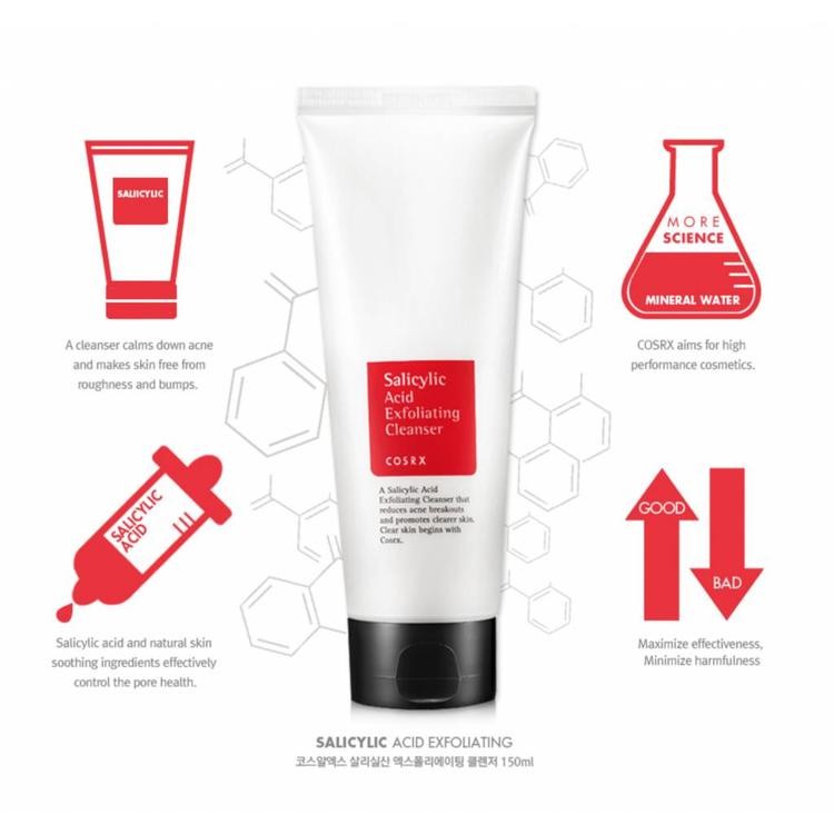 Cosrx Salicylic Acid Exfoliating Cleanser, Beauty & Personal Care, Face ...