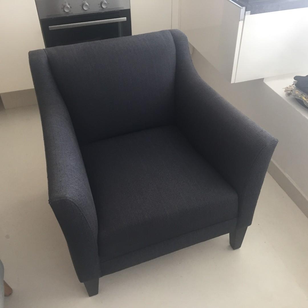 Crate Barrel Blue Arm Chair Furniture Tables Chairs On Carousell
