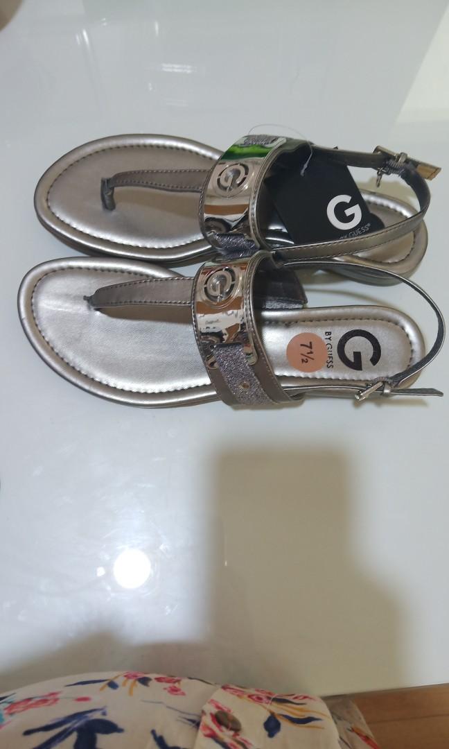 guess silver sandals