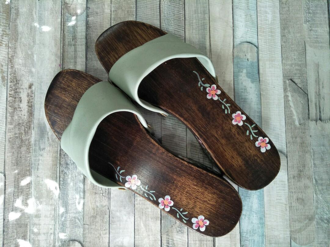 painted wooden clogs