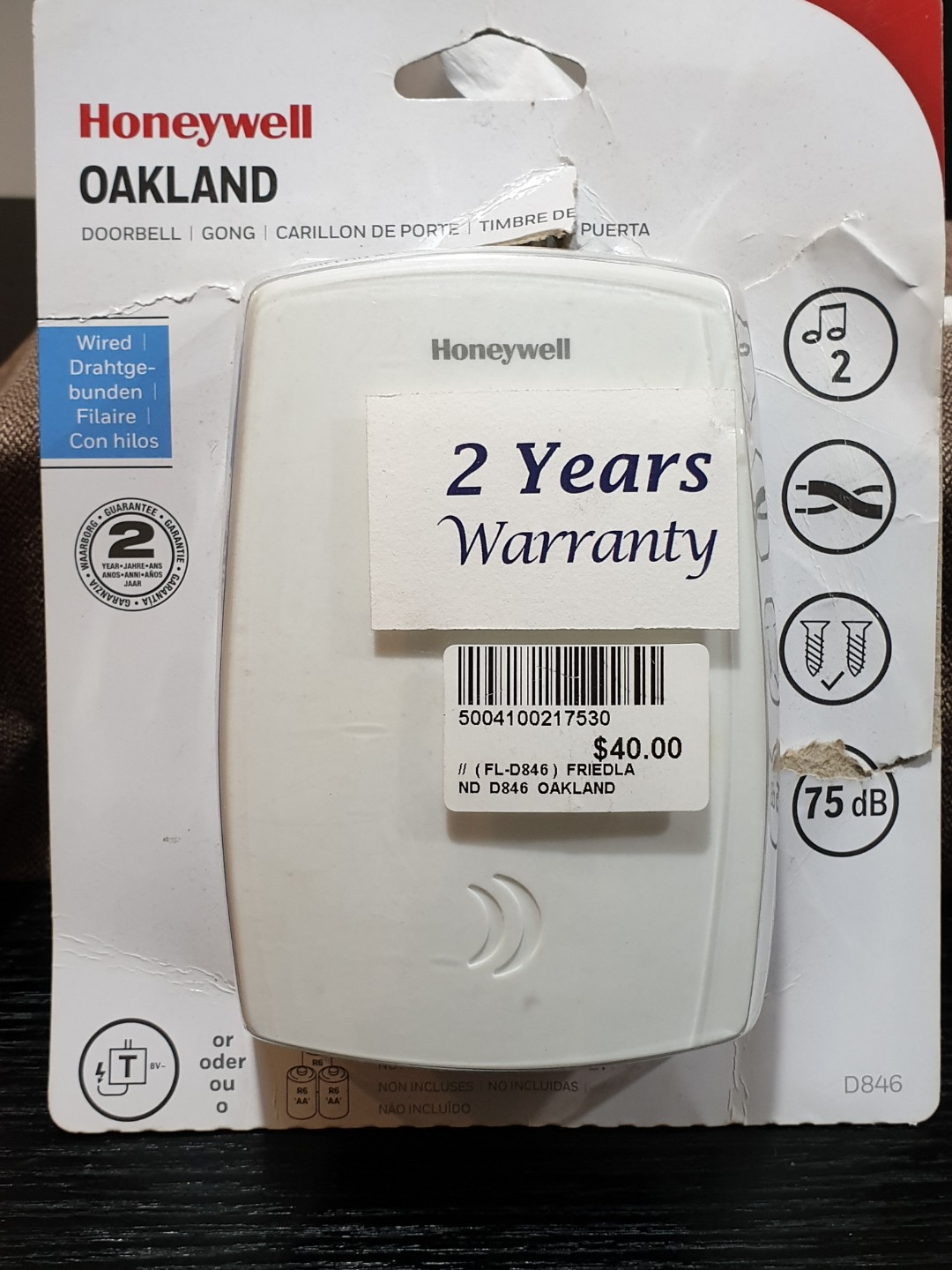 Honeywell Doorbell (wired), Furniture & Home Living, Security & Locks