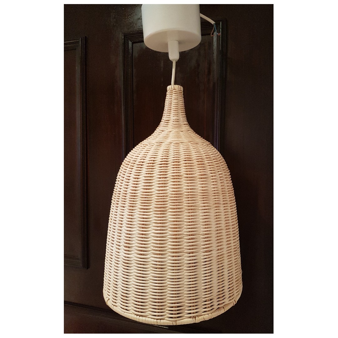Ikea Leran Pendant Hanging Ceiling Lamp Rattan Furniture