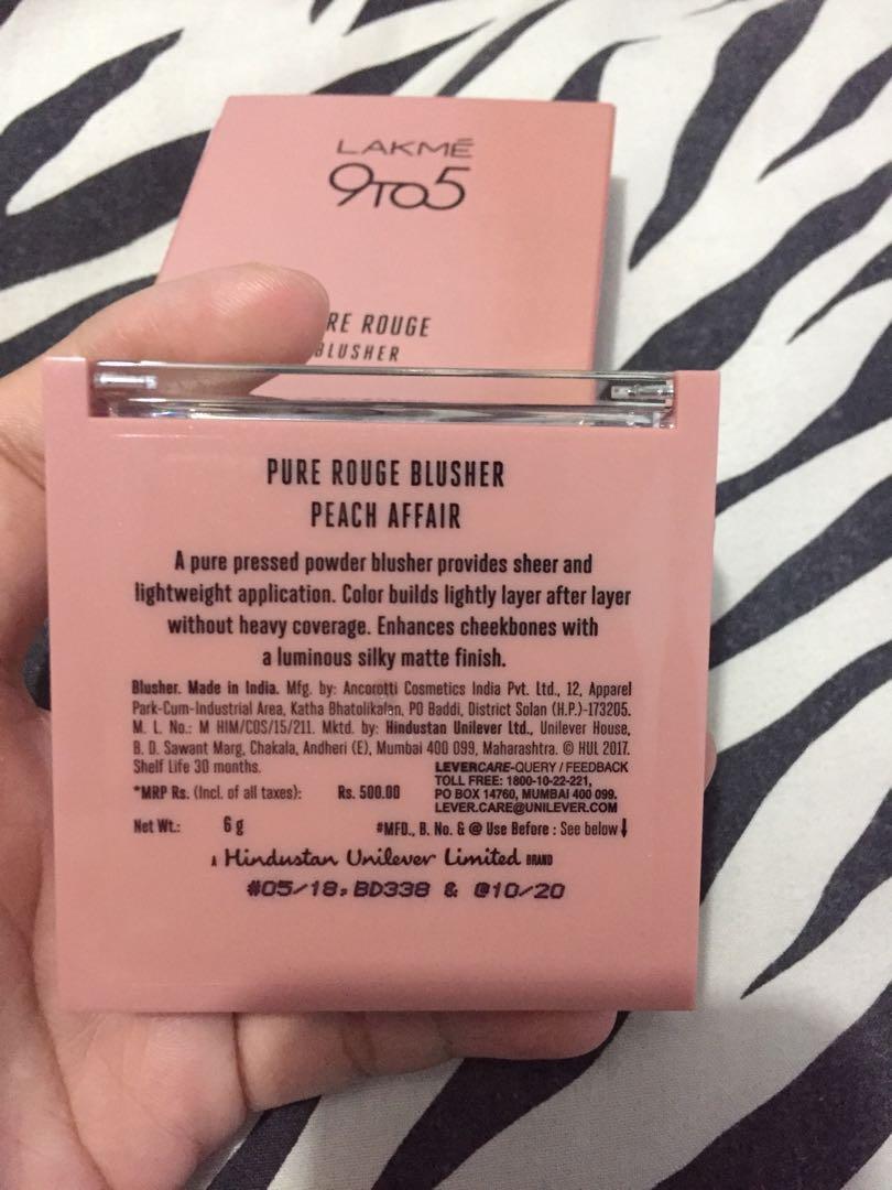 Lakme 9TO5 Reinvent Rouge Blusher Matte Blush On Peach Affair Kesehatan Kecantikan Rias Wajah di Carousell
