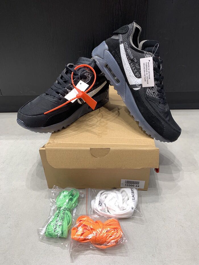 Nike Airmax 90 X Offwhite Allblack Complete Set Bnib Perfect Pairs