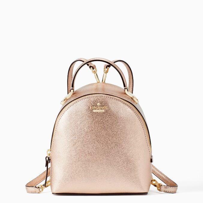 Kate spade rose gold backpack 2025