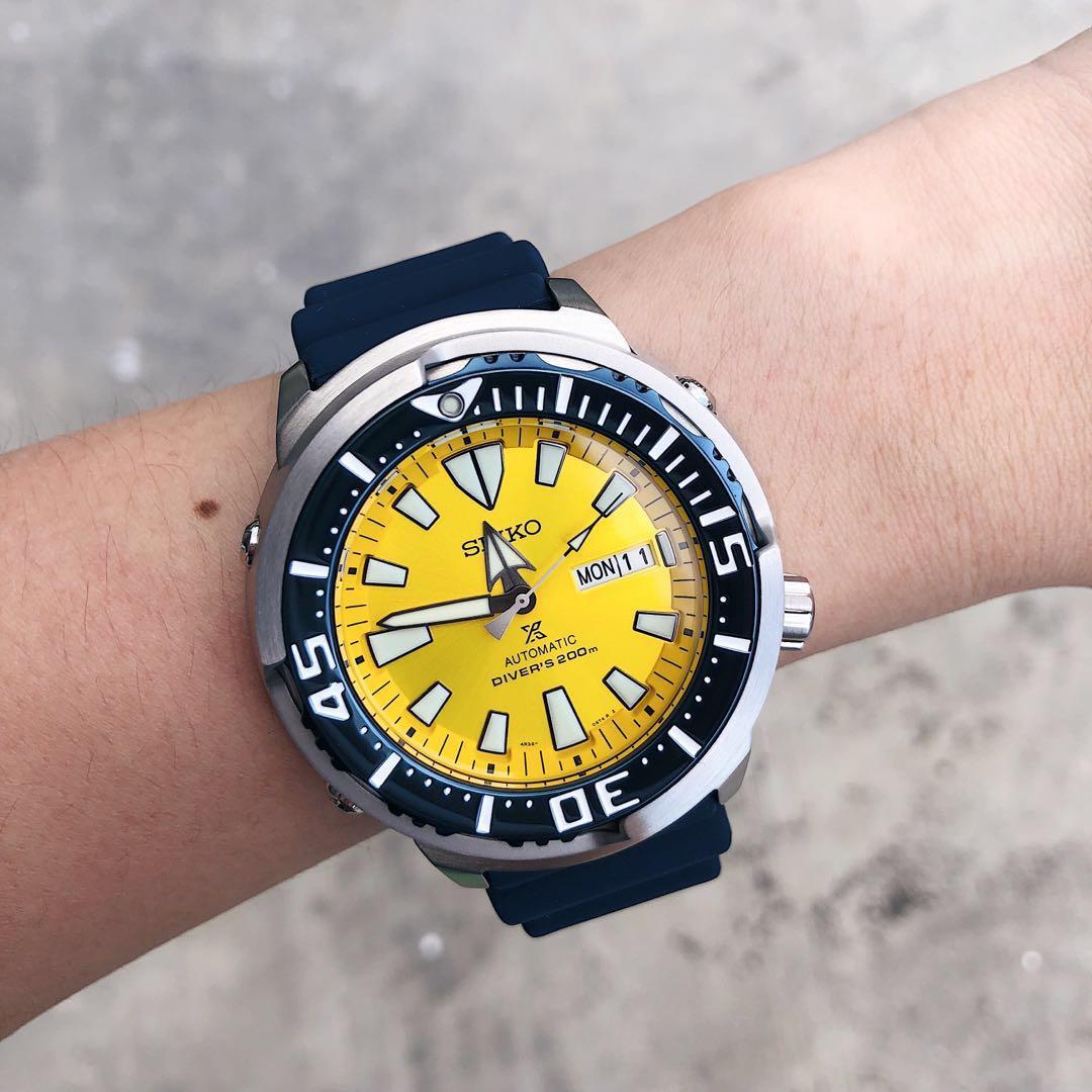 seiko yellow dial watch