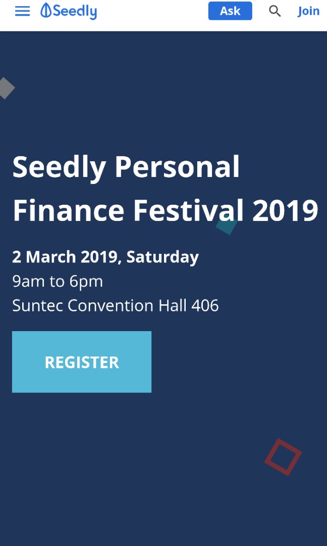 Seedly Personal Finance Conference Ticket, Tickets & Vouchers, Event
