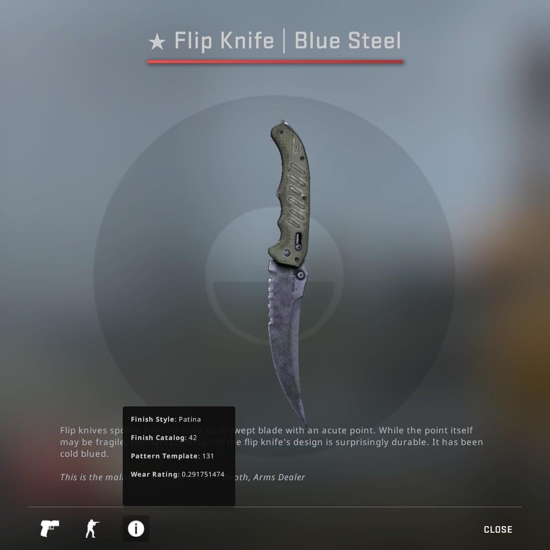 Steam Csgo Flip Knife Blue Steel Field Tested Toys Games Video Gaming In Game Products On Carousell