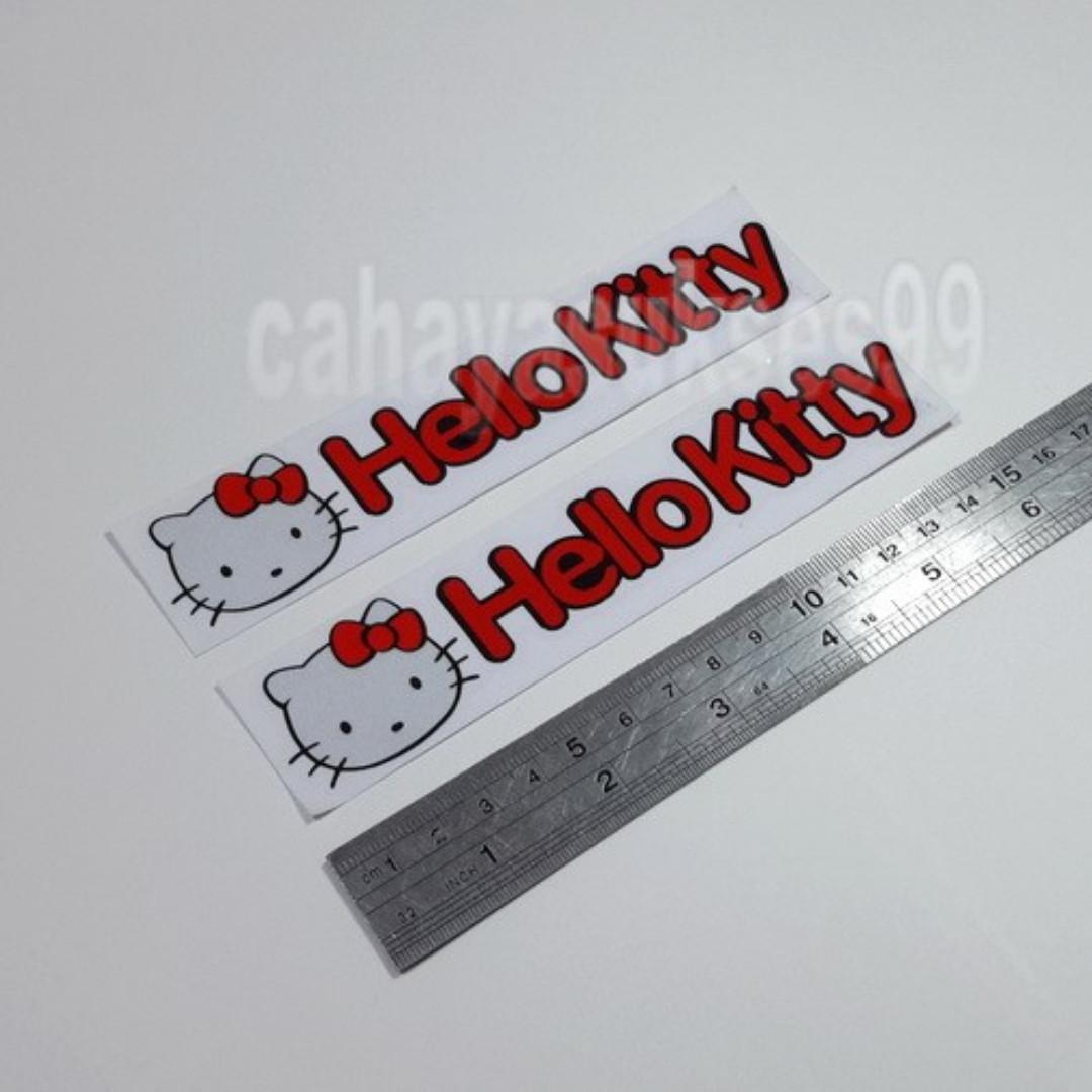 Sticker Cutting Hello Kitty Merah List Hitam 15cm X 3cm Stiker