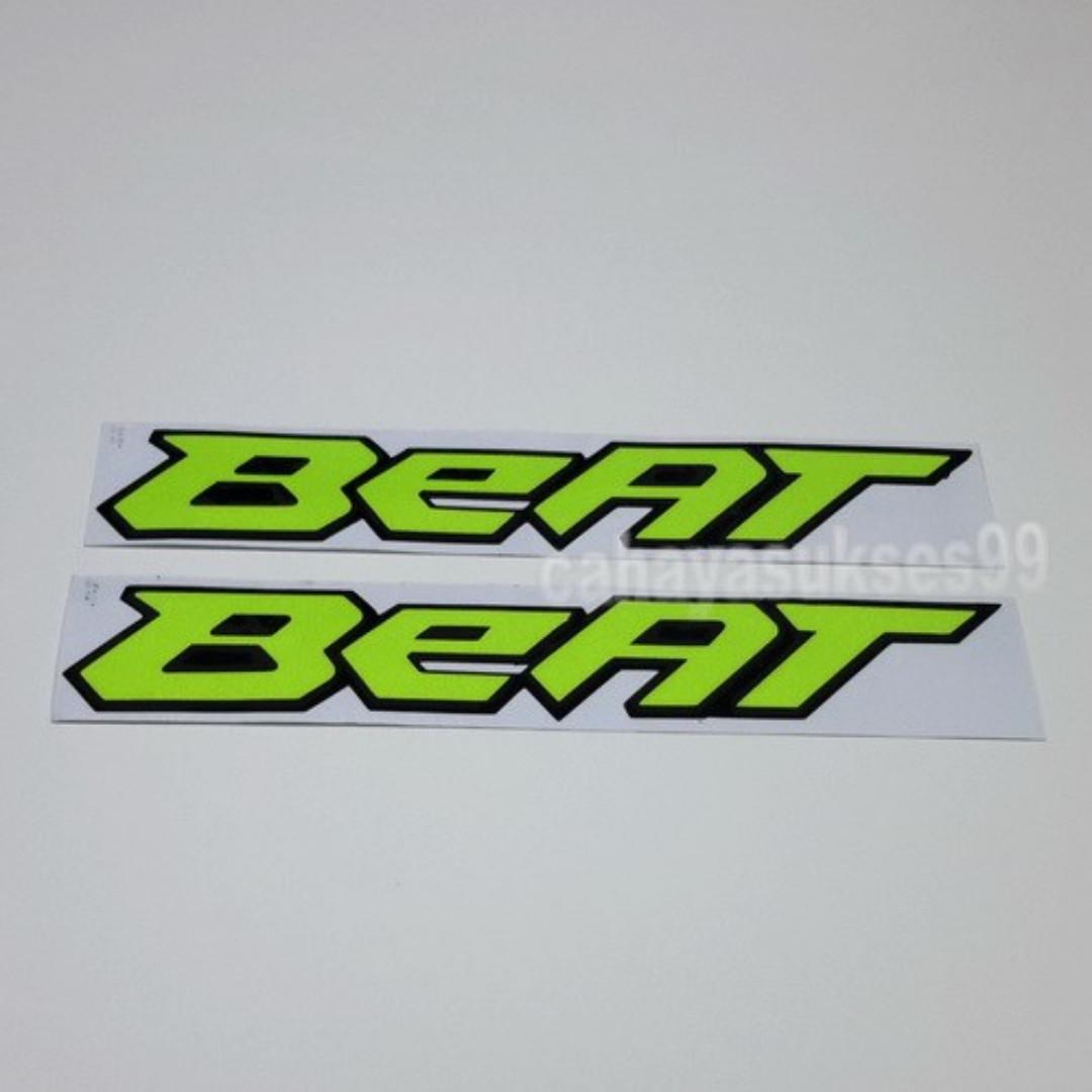 Sticker Cutting Honda Beat Hijau Stabillo List Hitam 20cm X 3 3cm
