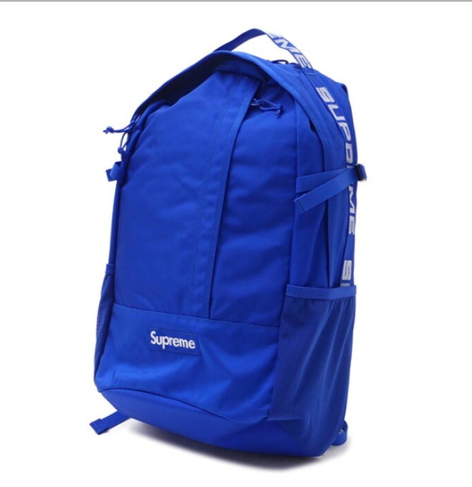 Supreme backpack cheap ss18 blue