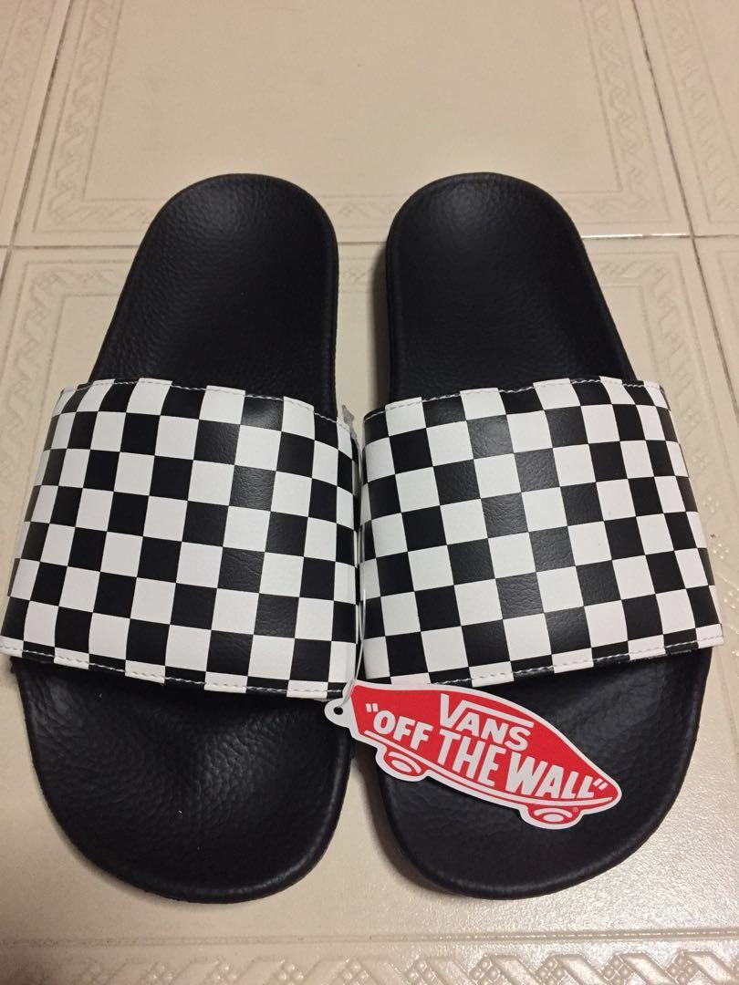 vans checkered slippers