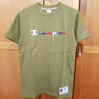 實拍全新/二手 日本潮牌Champion冠軍軍綠五色刺繡字logo刺繡短袖T