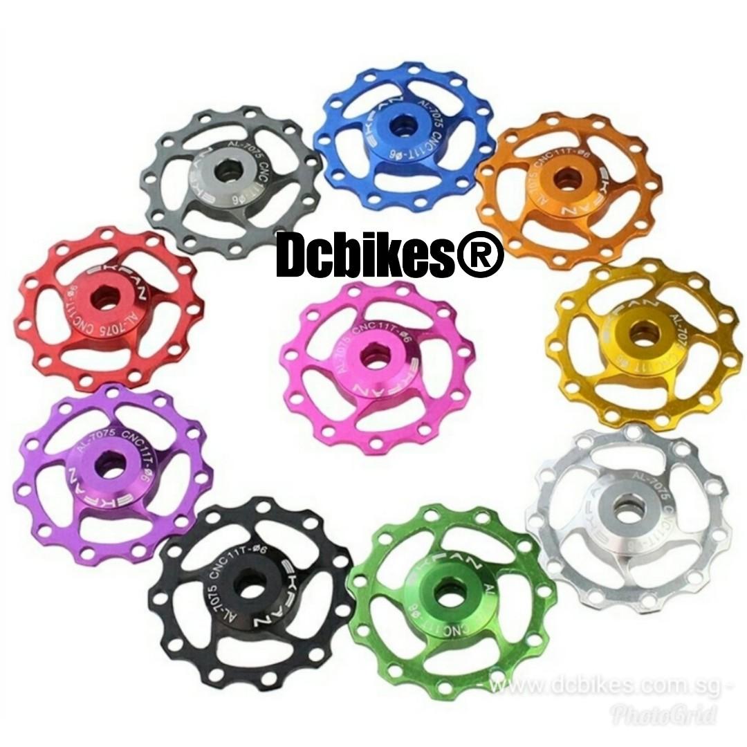 Anodized Bearing Jockey Wheel 11T 13T Pulley For Rear Derailleur Cage Dcbikes PRICE FOR 1 Colors