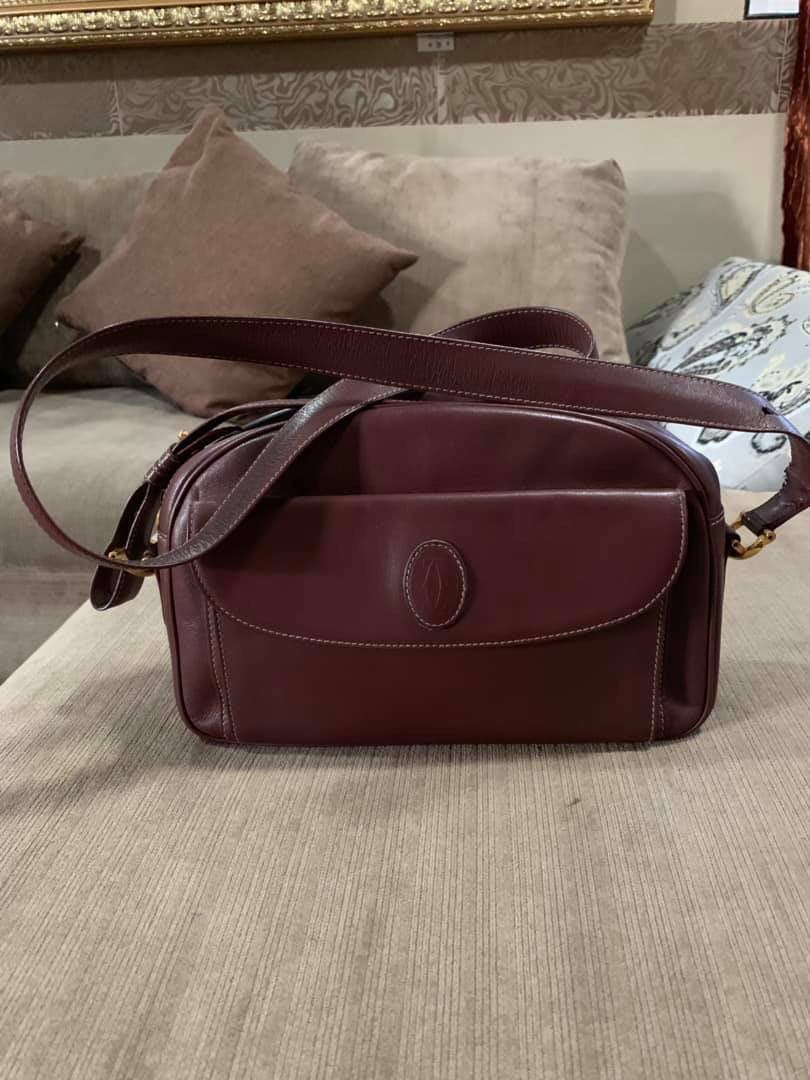 cartier burgundy handbag