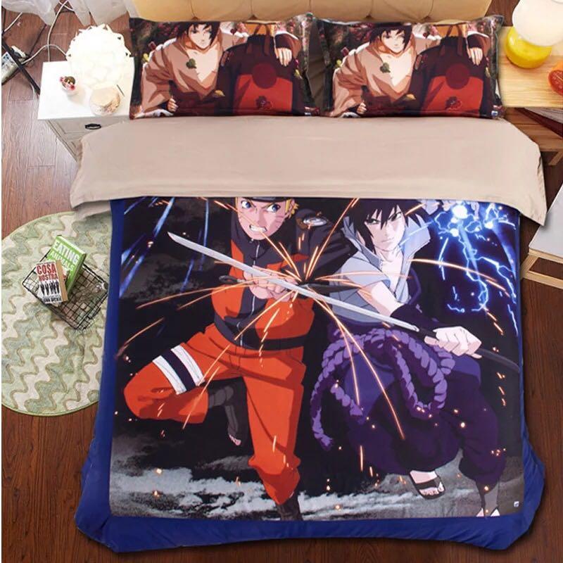 Promo Naruto Fitted Bedsheet Set Furniture Home Decor Cushions Linen On Carousell
