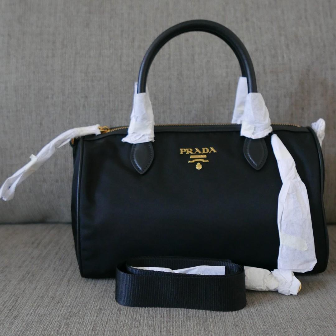 Prada tessuto soft on sale calf nero
