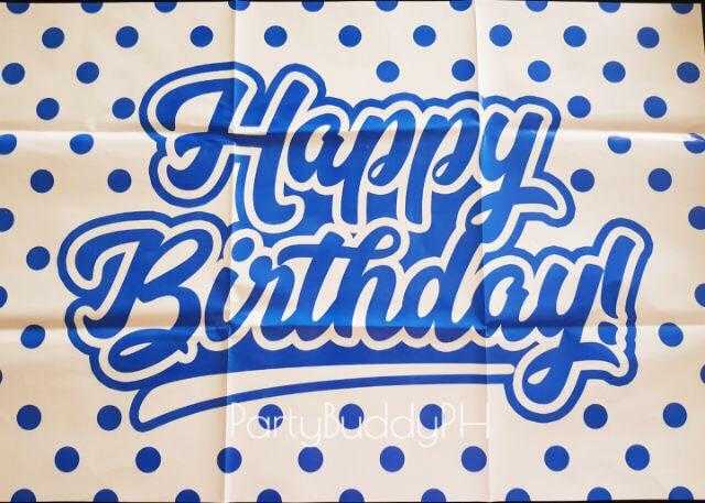 Birthday Tarpaulin (Category: Occasions & Party Supplies) located in Pasig City. Submitted by carmelaes (Listing ID 216819803, Image 2). Description: 85cm x 58cm Blue Pink.