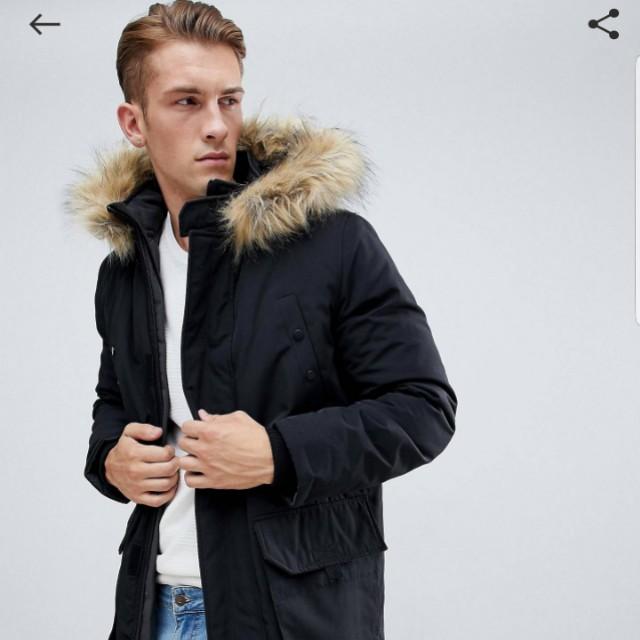 BNWT New Look traditional parka jacket in black Men s Fashion Coats Jackets and Outerwear on Carousell