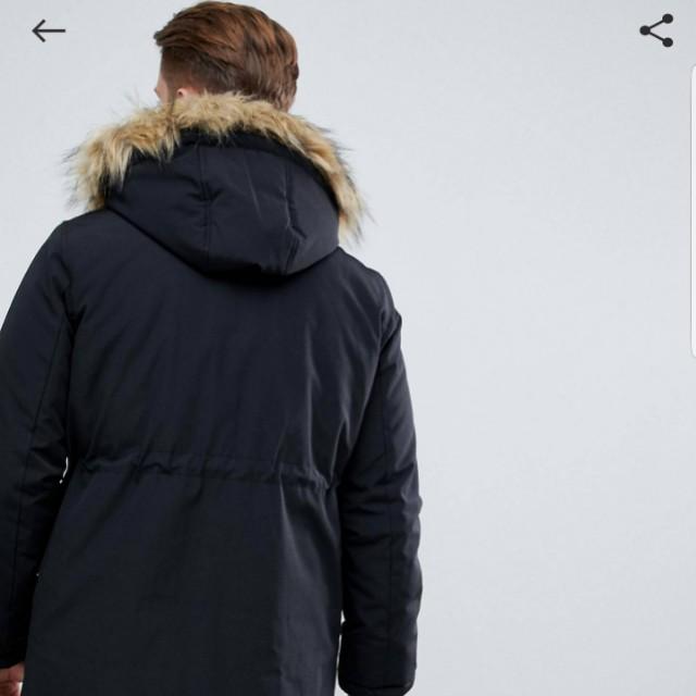 BNWT New Look traditional parka jacket in black Men s Fashion Coats Jackets and Outerwear on Carousell