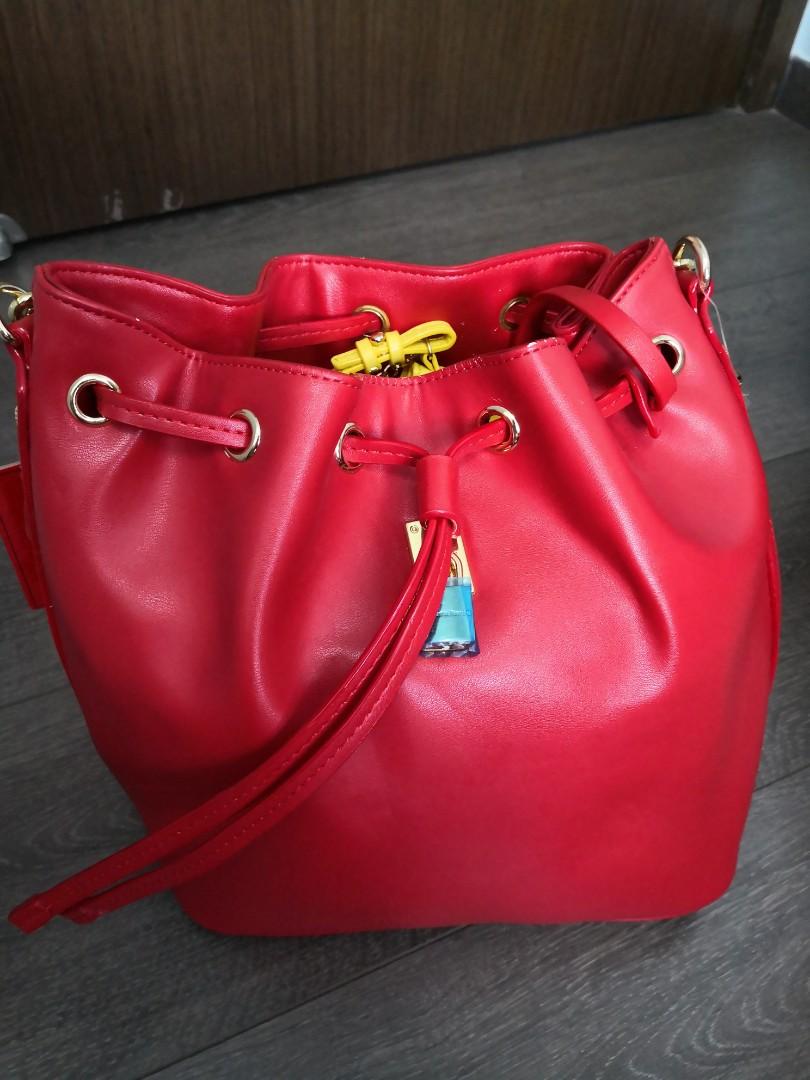 Brand New Samantha Thavasa Red Bucket Bag Luxury Bags Wallets On Carousell